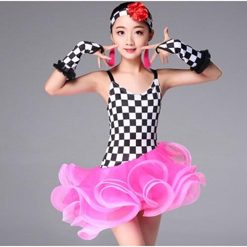 Child children professional latin dance dress for girls Modern Waltz tango Cha Cha kids ballroom competition Fancy dresses