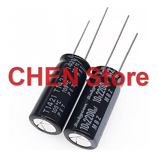 50PCS NEW RUBYCON MBZ 10V2200UF 10X23MM electrolytic capacitor mbz 2200uf 10v Ultra low ESR motherboard 2200uF/10V