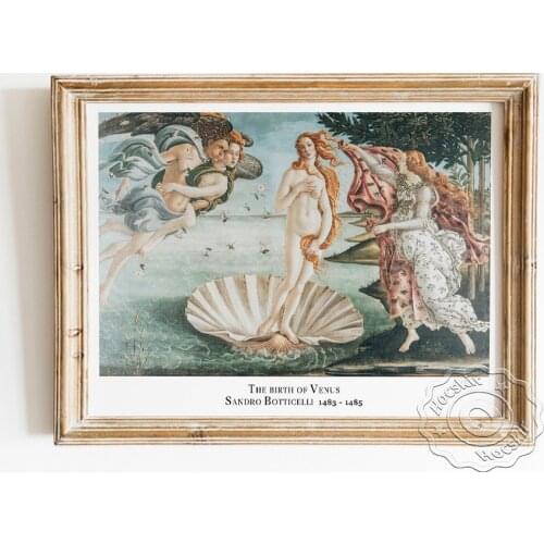 Sandro Botticelli Exhibition Museum Art Poster, The Birth Of Venus Retro Canvas Painting, Roman Mythology Classical Home Decor