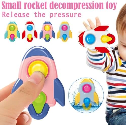 New 1pc Rocket decompression Toy Fidget Sensory Toy Mini Stress Relief Dimple Pushs Bubble Sensory Fidget Toys For Children