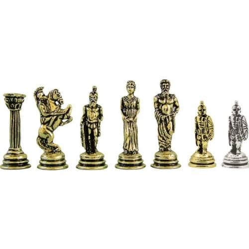 Zinc Chess Pieces Troy 4 Cm King Mini Pawns Figurine Vintage Rustic Professional Design Handmade Arts