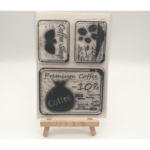 Coffee label transparent Stencil for DIY Scrapbooking photo album decorative sheets heart