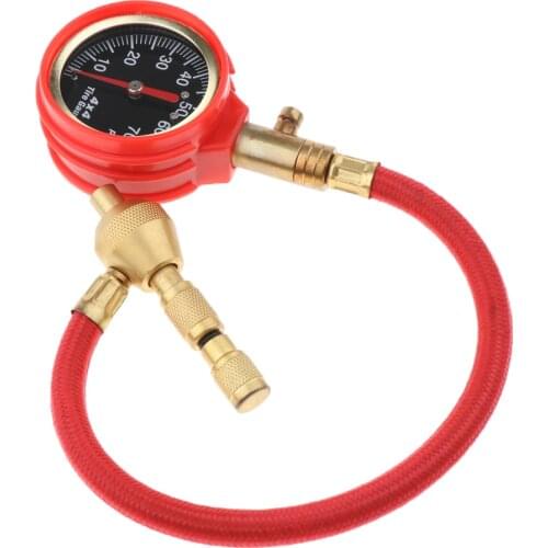 Tyre Pressure Gauge W/ Flexible Hose & Air Release Valve 5-70 PSI YX-JP-098