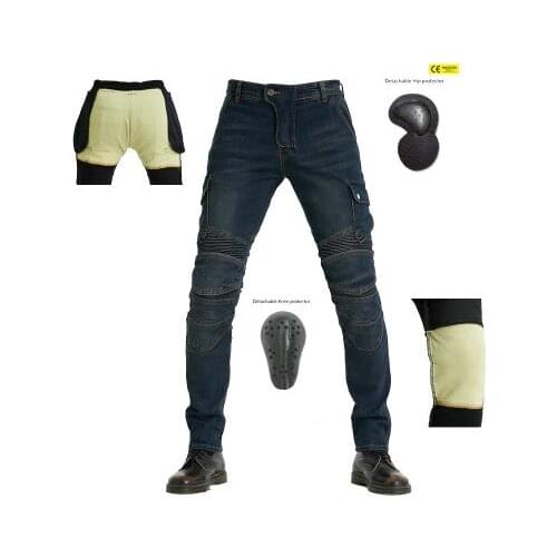 2020 Motorcycle Pants Men Moto Jeans Zipper Protective Gear Riding Touring Motorbike Trousers Motocross Zip pocket Pants Kevlar