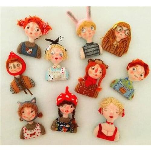 Sen Department of cartoon characters wool needlepoint kit wool felt needle felting brooch craft needlecraft DIY handmade