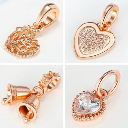 New Handmade Dangle Drop Charms Clip Spacer Charm Beads for European Pandora Snake Chain Bracelet Necklace Women Jewelry Making