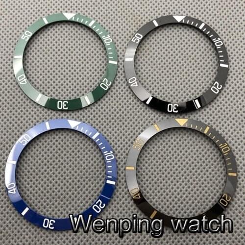 New 38mm high quality black blue green ceramic bezel Insert fit 40mm watch case mens watch bezel