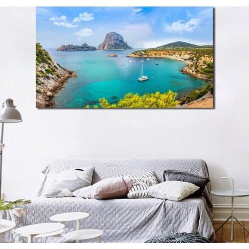 Spain Ibiza Island Landscape Wallpaper Canvas Posters Prints Wall Art Painting Decorative Picture Modern Home Decoration Artwork