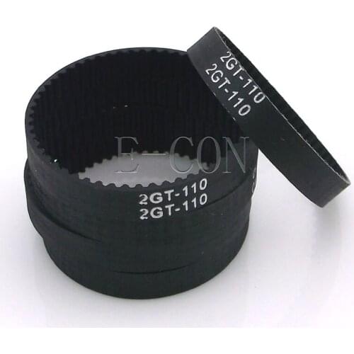 5pcs/lot 110-GT2 Loop Timing Belt Width 6mm GT2 Belt Rubber Fiberglass Inner Length 110mm 55 Teeth for GT2 Timing Pulley