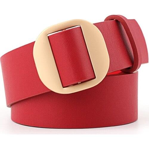 105X3.8Cm Female Round Buckle Without Hole Wide Leather Belt For Jeans 2019 Wild Leather Belt Buckles Ceinture For Women