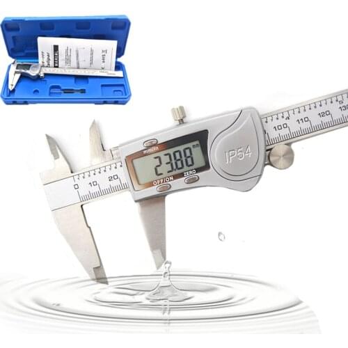 Waterproof IP54 vernier caliper measuring tool micrometer stainless steel electronic LCD digital display caliper