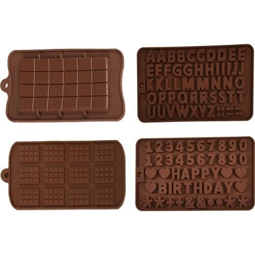 DIY Silicone Chocolate Mold Silicone Cake Mold Letter Digital Chocolate Baking Tools Non-stick Jelly and Candy Mold 3D Mold