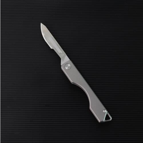Titanium Alloy Scalpel EDC Medical Knife Folding Knife With 10pcs NO.24 Blades