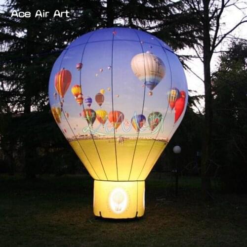 Lighting air roof balloon,3.5 m H inflatable ground balloon with led light and blower for advertising