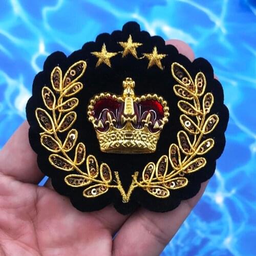 Embroidery Star Metal Crown Patch Flowers Patches Applique Clothing Jacket Badge Patches for Clothing