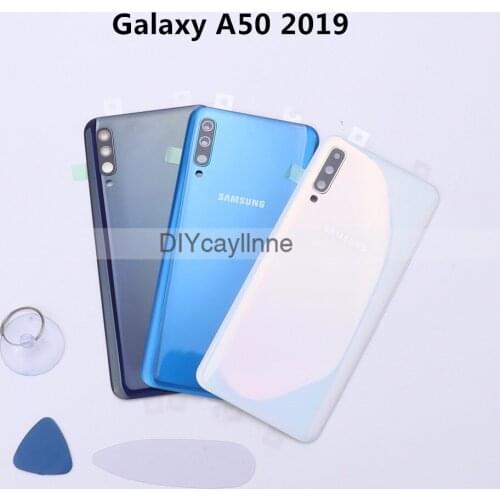 A505 Battery Door for Samsung Galaxy A50 2019 SM-A505F A505F Back Housing Case Cover + Adhesive Sticker Replacement