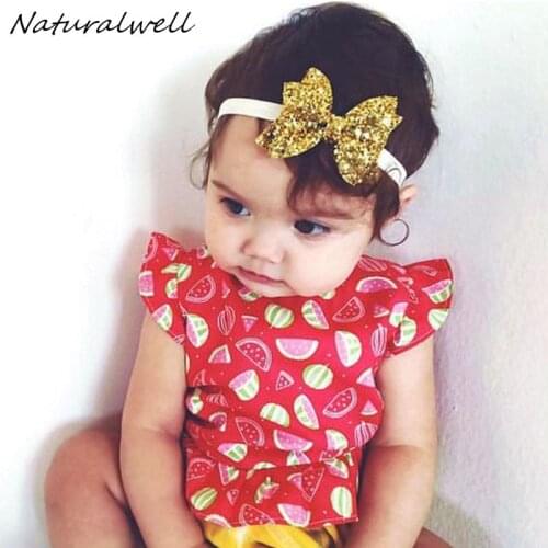 Naturalwell Children Baby Girls Headband Cute Sequin Bow Baby Girl Hair Accessories for Baby Gift Photography Props 1pc HB071