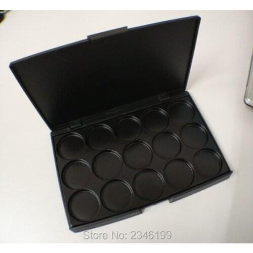 10pcs/lot 15grids Matte Black Eyeshadow Powder Case, DIY Lip Balm Packaging Box, Plastic Empty Lipstick Cosmetic Container
