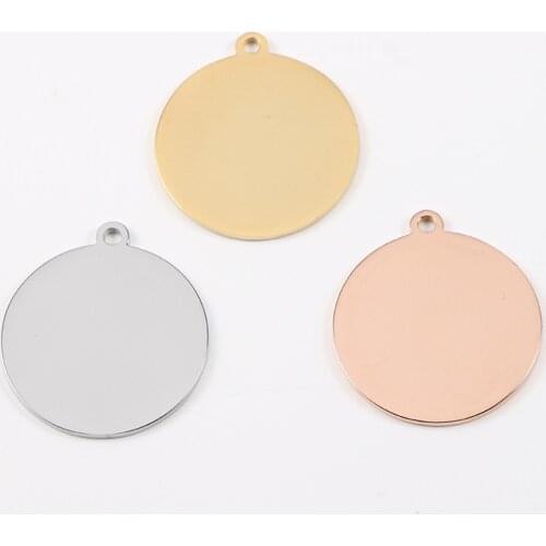 10pcs/Lot Real Stainless Steel Mirror Polish 25mm Round Charms Blanks Disk Pendants for DIY Jewelry Findings