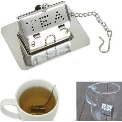 100pcs/Lot)FREE SHIPPING+Wedding Favors Tea Infusers Stainless Steel Love House Tea Strainers Bridal&Party Giveaway Gift