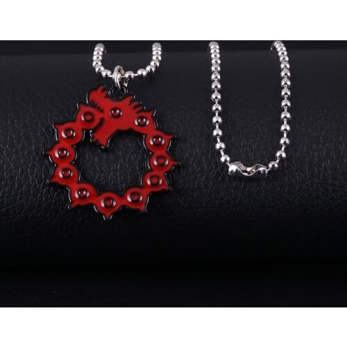 2020 Anime The Seven Deadly Sins Chain Necklace for Women Men Meliodas Dragon Tattoos Badge Pendant Necklace Jewelry Gift
