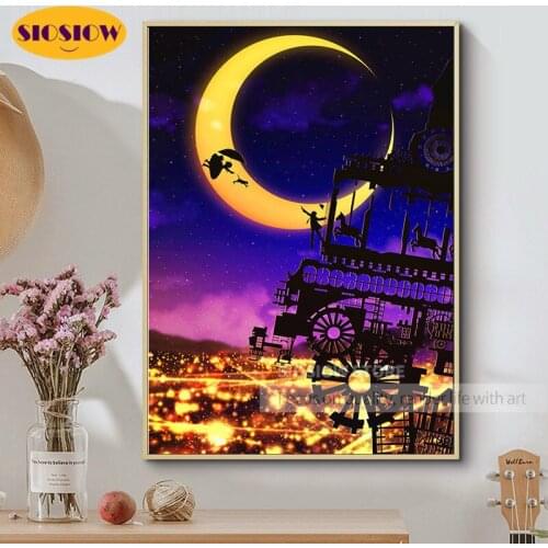 5D Diy Diamond Painting Night City Sky Scenery Full Square Drill 3D Daimond Embroidery Mosaic Cross Stitch Love Gifts Decor Home