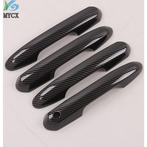 Accessories For Toyota Rav4 Rav 4 2019 2020 Exterior Carbon Fiber Door Handle Catch cap Cover Trim Sticker Car Styling Parts