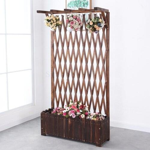 Anti-corrosion solid wood flower shelf climbing vine network outdoor yard garden fence wooden fence flower box flower trough