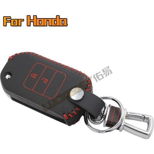 Luckeasy key case for 2017 honda accord 2016 jade 2013 crider 2016 civic 2014 cr-v 2015 2016 Leather Car Key Cover wallet key2a