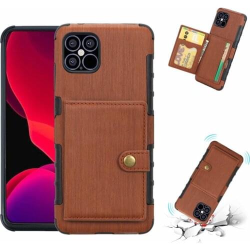 Retro Card Holder Back Cover For iPhone 12 11 Pro XS Max XR X 8 7 6S 6 Plus PU Leather Case For iPhone 12 Max Wallet Phone Cases
