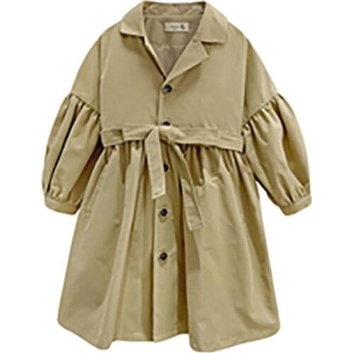 Kids Jacket Girls Long Outerwear for baby Girls Casual Coats Toddler Children Hooded Clothing Spring Solid Trench Coat