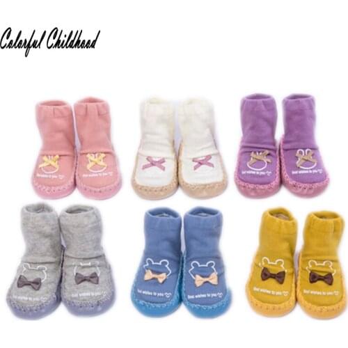 Baby Wool Short Socks Infant Winter Toddler Shoes Floor Socks Cute Bow Rabbit Children Clothes Sokken Baby skarpetki for 0-24m
