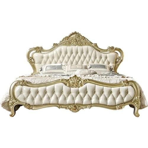 European double bed full solid wood king bed master bedroom French wedding bed