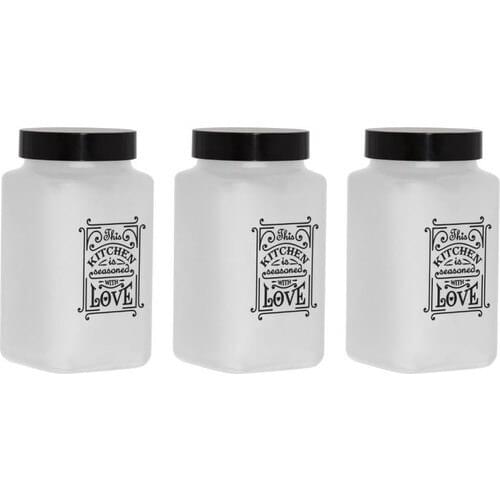 Herevin Triple 2 Ltr Matt Finish Bayaz Glass Jar Set