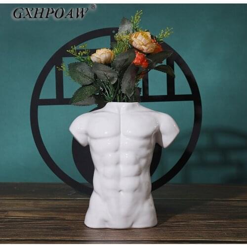 Hobby Man Woman Vase Planting Machine Nude Male Female Sculpture Flower Vase Home Ceramics Body Abstract Art Flower Vase Decor