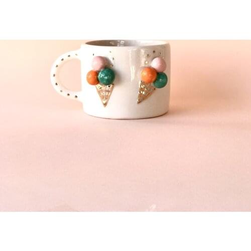 Handmade High Quality Ceramic Ice Cream Figured Design Coffee Cup Office Cup Unique Gift