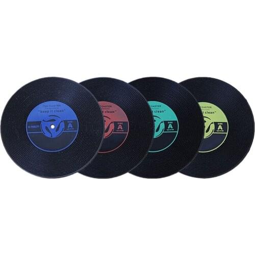 Creative Decor Coffee Drink Placemat Spinning Retro Vinyl CD Record Drinks Coasters Home Table Cup Mat