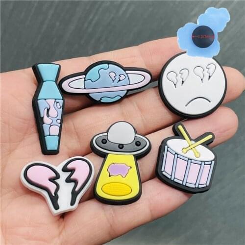 Hot Sales 1pcs Earth Drum Boys Girls PVC Garden Shoes Accessories Shoe Decorations Fit Croc Jibz Charm Wristband