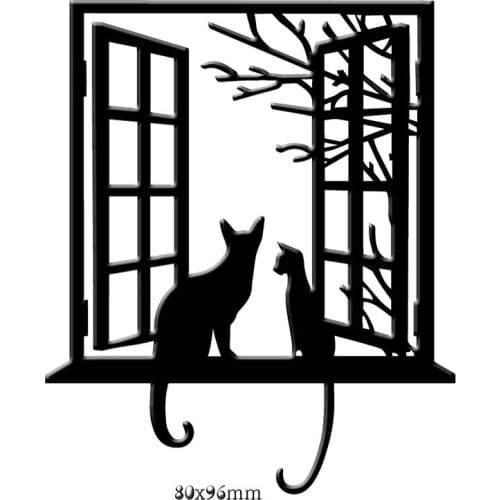 Cute Cats Metal Cutting Dies Scrapbooking Photo Album Cards Making Embossing Folder Mold Craft Stencil Stamps and Slimline Dies