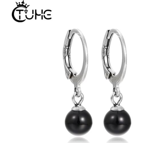 Fashion Women Earrings Cute With Drop Round Ceramic Ball Earrings For Women Girls Korean Trendy Jewelry Steel Party Accessiories