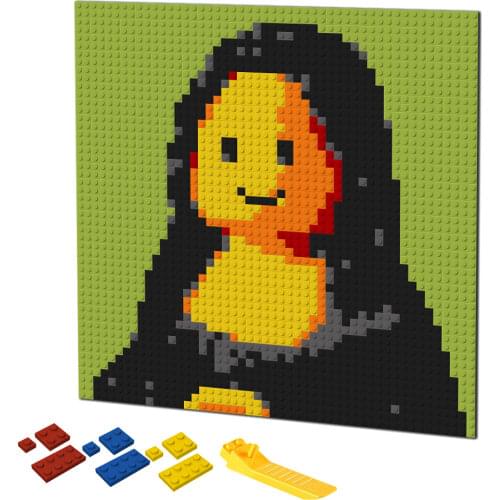Pop Art Cute Mona Lisa Smile Pixel Mosaic MOC Set DIY Home Famous Decorative Painting By Number Creative Design Building Blocks