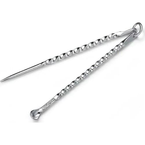 Pure Silver Toothpick Ear-picking Spoon Suit Convenient Hand-held 99-foot Silver Toothpick Adult Ear-picking Mini-silver