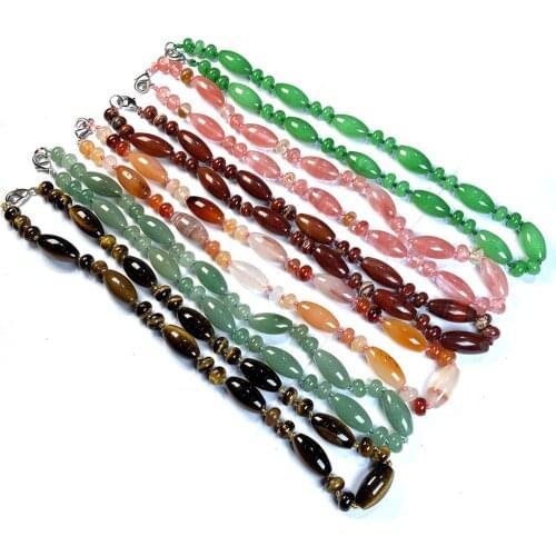 Natural Agates Stone Necklace Water Drop Shape and Abacus Shape Necklace for Women for Making Jewelry Necklace Accessories