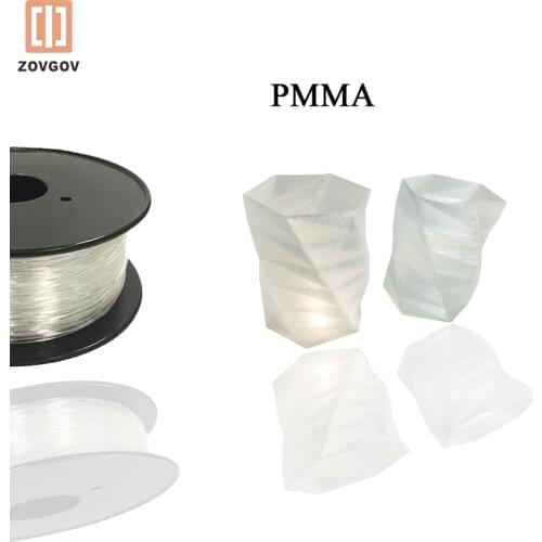 PMMA Filament ZOVGOV 3d Printer 1.75MM 1KG Printing Consumable Acrylic Material High Optical Transparency High Permeability