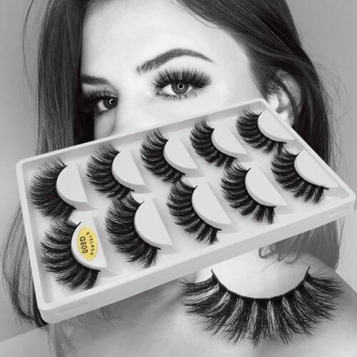 Wholesale 50 boxes mink eyelashes natural long 3d mink lashes false lashes mink false eyelash extensions full strip cilios G800