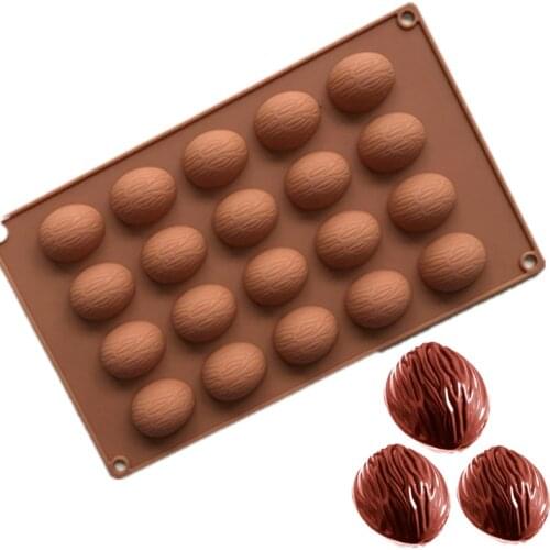 20 Holes Walnuts Nuts Shape Cake Chocoalte Molds Silicone Pudding Mold Cake Baking Tools DIY Walnut Soap Mold