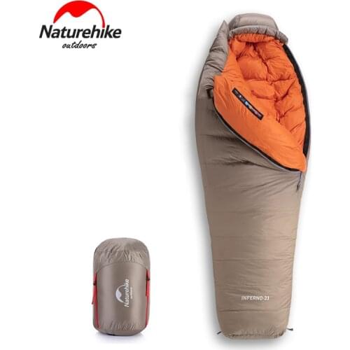 NH Outdoor Urltra-Light Goose Down Sleeping Bag Coldproof Down Sleeping Bag Windproof Hooded Mummy Style Down Bag Single Person