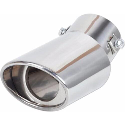 Universal Stainless Steel Silver Chrome Round Car Exhaust Tail Muffler Tip Pipe Fitting