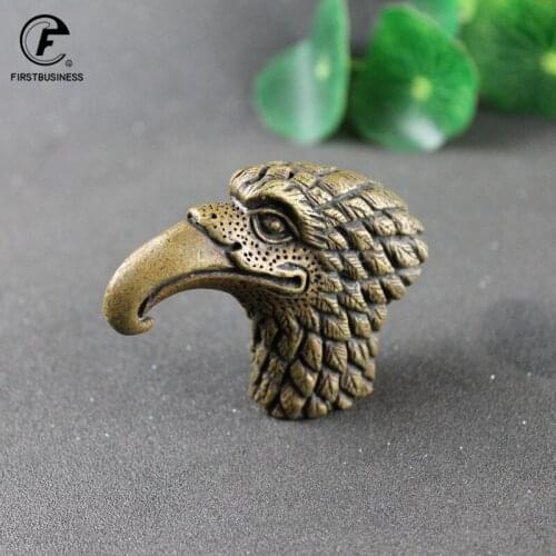 Vintage Copper Eagle Head Figurines Desk Decorations Accessories Handmade Brass Animal Ornaments Home Decors Crafts Tea Pets
