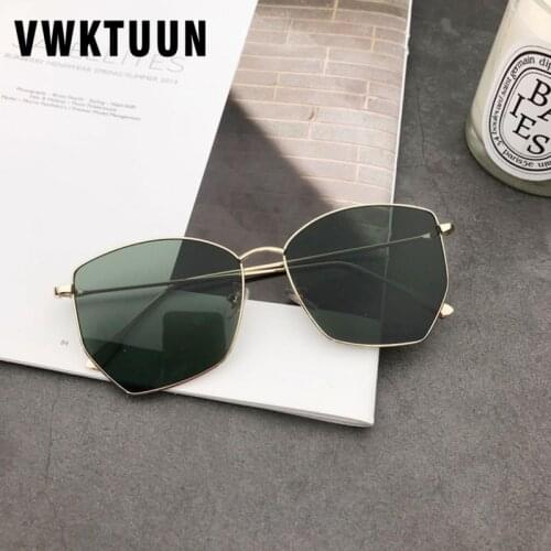VWKTUUN Metal Frame Sunglasses Women Irregular Geometric Sun glasses For Men Vintage Big Eyewear Outdoor Sport lunette de soleil